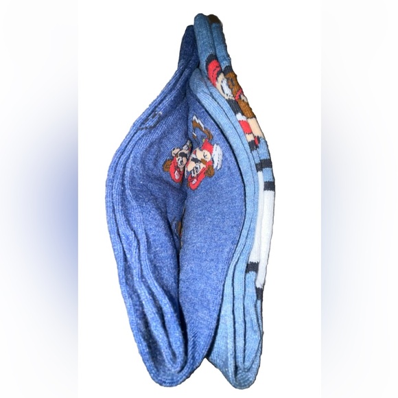 Super Mario Bros 3 Crew Socks 2 Pair Men 6.5-12 Blue Gray Red w Raccoon NES 8Bit - Picture 8 of 11